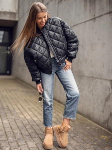 Dam Quiltad Bomberjacka Svart Bolf J9089