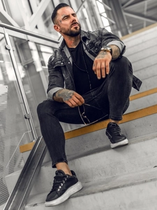 Herr Jeansjacka Svart Bolf MJ504NA