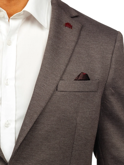 Herr Elegant Kavaj Mörk Brun Bolf 024