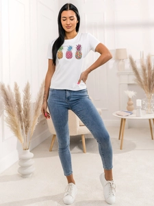 Dam T-shirt med tryck Vit Bolf 95T2522