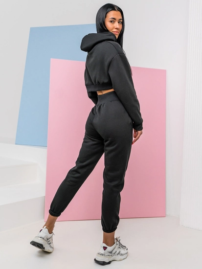 Dam 2-delad Träningsoverall Oversize Svart Bolf 8C68