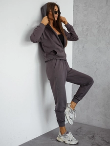 Dam 2-delad Träningsoverall med huva Grafitgrå Bolf 821110