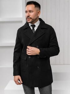 Herr Kort Dubbelknäppt vinterkappa Svart Bolf 11Z8215A1