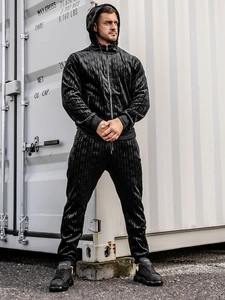 Herr Velour Träningsoverall Svart Bolf 3B113A2