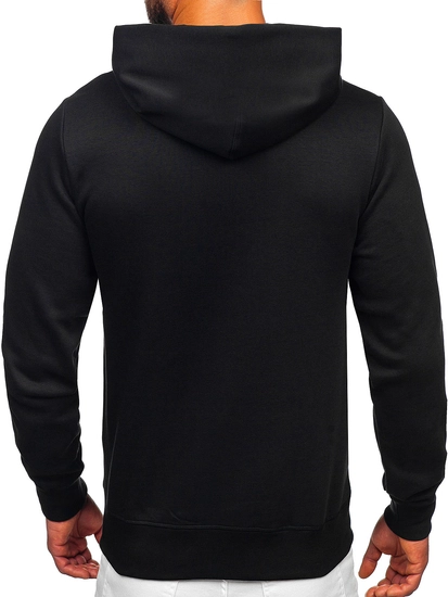 Herr Huvtröja med känguruficka och tryck Svart Tommy Hilfiger MW0MW29301