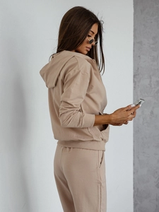 Dam 2-delad Träningsoverall med huva Beige Bolf 821110