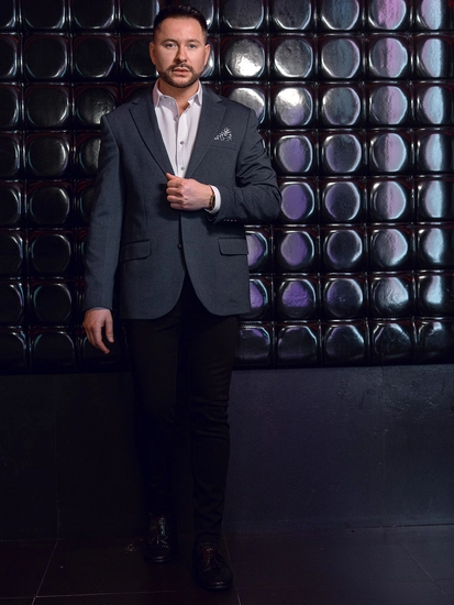 Herr Casual Kavaj Marinblå Bolf 24401-1