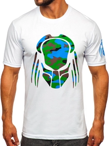 Herr Bomulls T-shirt med tryck Vit Bolf 192379-1