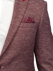 Herr Casual Kavaj Vinröd Bolf 012