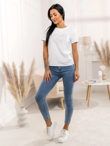 Dam T-shirt med tryck Vit Bolf 95T2510