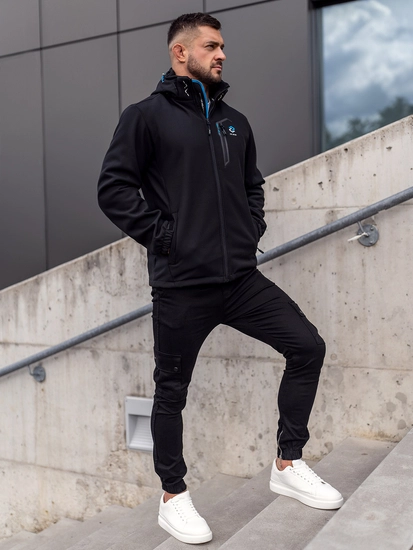 Herr Softshelljacka Svart Bolf WX062