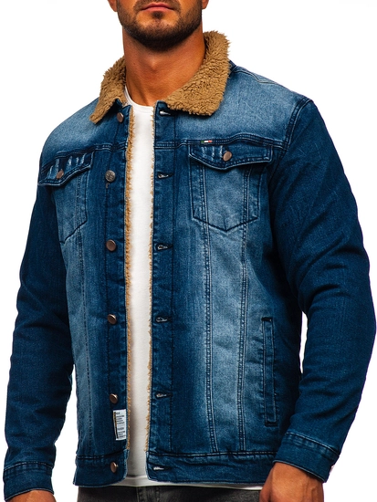 Herr Värma Jeansjacka Marinblå Bolf MJ520BS