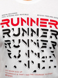 Herr T-shirt med tryck Vit Bolf 14336