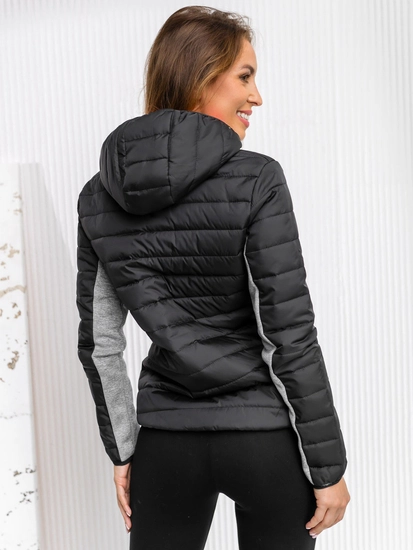 Dam Lättviktsjacka med huva Svart Bolf KSW4006A1