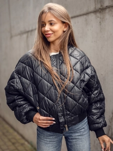 Dam Quiltad Bomberjacka Svart Bolf J9089
