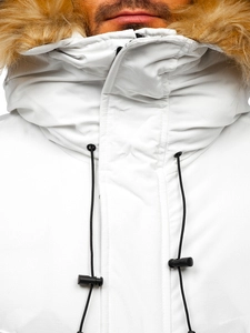 Herr Vinterparkas Vit Bolf 1173