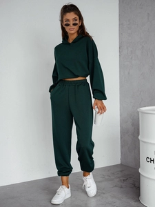 Dam 2-delad Träningsoverall med smörhuva Flaskgrön Bolf 525