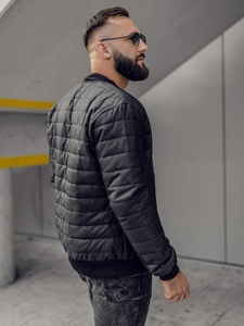 Herr Lättvikt Quiltad Bomberjacka Svart Bolf MY-02A2