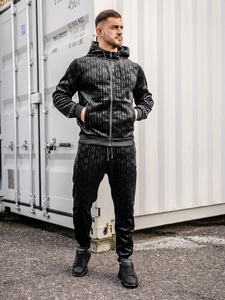 Herr Velour Träningsoverall Svart Bolf 3B113A2