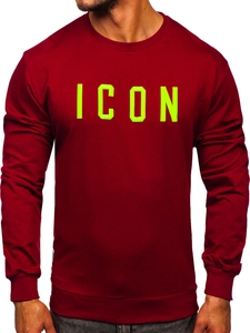 Herr Sweatshirt med tryck Vinröd Bolf 146176