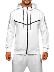 Herr Träningsoverall med tryck och huva Vit Bolf 8C8117