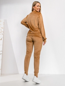 Dam 2-delad Träningsoverall i velour Camel Bolf 8C1173