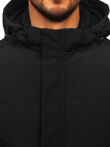 Herr Lång Quiltad Vinterjacka Svart Bolf 31M5009