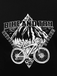 Herr Bomulls T-shirt med tryck Svart Bolf MPO3557