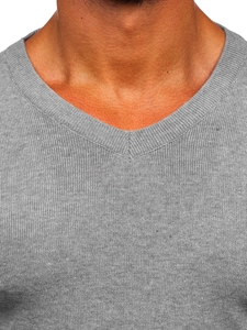 Herr Basic V-ringad Tröja Grå Bolf S8533