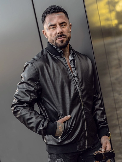 Herr Skinnjacka Bomber Svart Bolf 7110A2