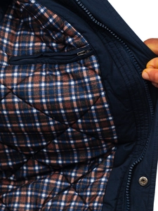 Herr Tjock vinterjacka i bomull Marinblå Bolf 1890