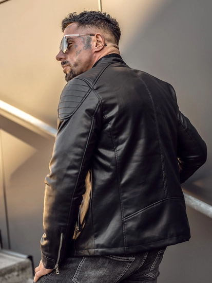 Herr Skinnjacka Bikermodell Svart Bolf 11Z8001