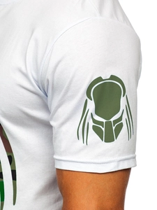 Herr Bomulls T-shirt med tryck Vit Bolf 192379