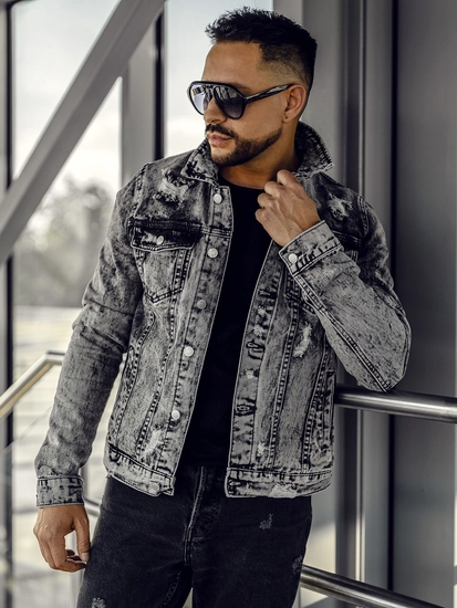 Herr Jeansjacka Grå Bolf AK588