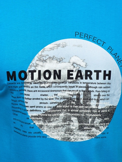 Herr Bomulls T-shirt med tryck Blå Bolf MPO3466