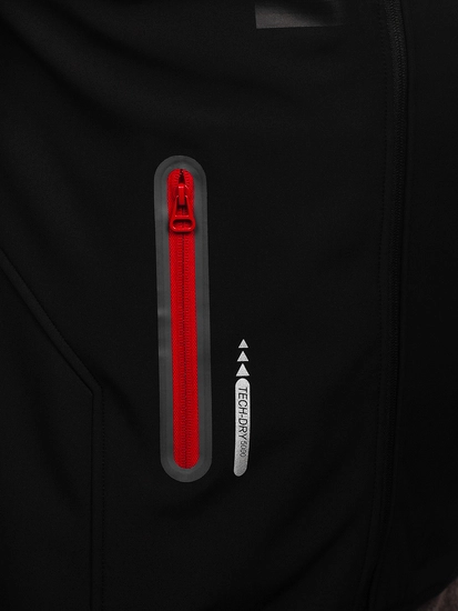 Herr Softshelljacka Svart-Röd Bolf HH023