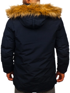 Herr Vinterparkas Marinblå Bolf 1173