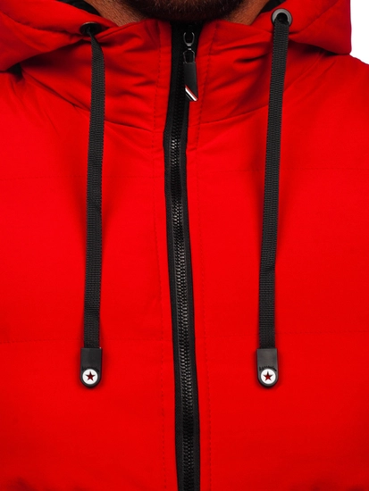 Herr Quiltad Vinterjacka Röd Bolf 5M3125