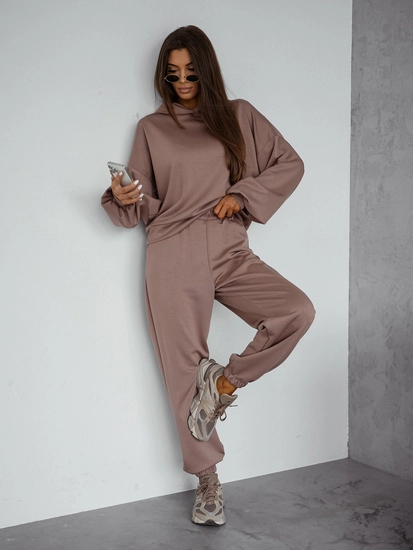 Dam 2-delad Träningsoverall med smörhuva Cappuccino Bolf 525