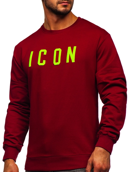 Herr Sweatshirt med tryck Vinröd Bolf 146176