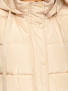 Dam Lång Quiltad Oversize Väst Beige Bolf 81276