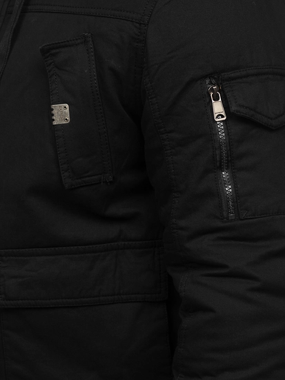 Herr Tjock vinterjacka i bomull Svart Bolf 1890