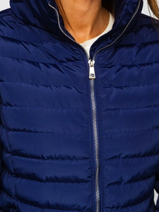 Dam Quiltad Vinterjacka Marinblå Bolf 23063