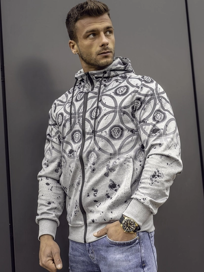 Herr Huvtröja med dragkedja Grå Bolf 27B8122A