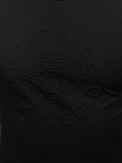 Herr T-shirt med tryck Svart Bolf MT3056