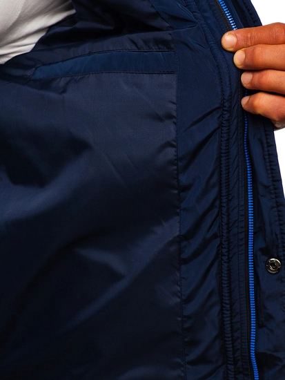 Herr Quiltad Vinterjacka Marinblå Bolf 1182