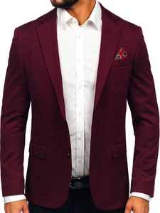 Herr Casual Kavaj Vinröd Bolf 24401