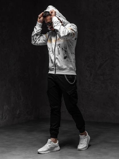 Herr Huvtröja med dragkedja Vit Bolf 27B8125A1