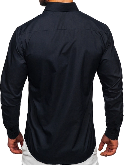 Herr Elegant Långärmad Skjorta Grafit Bolf 6944