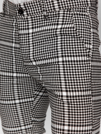 Herr Eleganta rutiga byxor Svart-Vit Bolf 184147